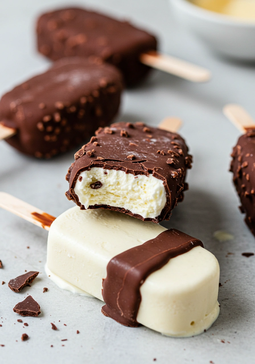 Homemade Chocolate-Dipped Ice Cream Bars